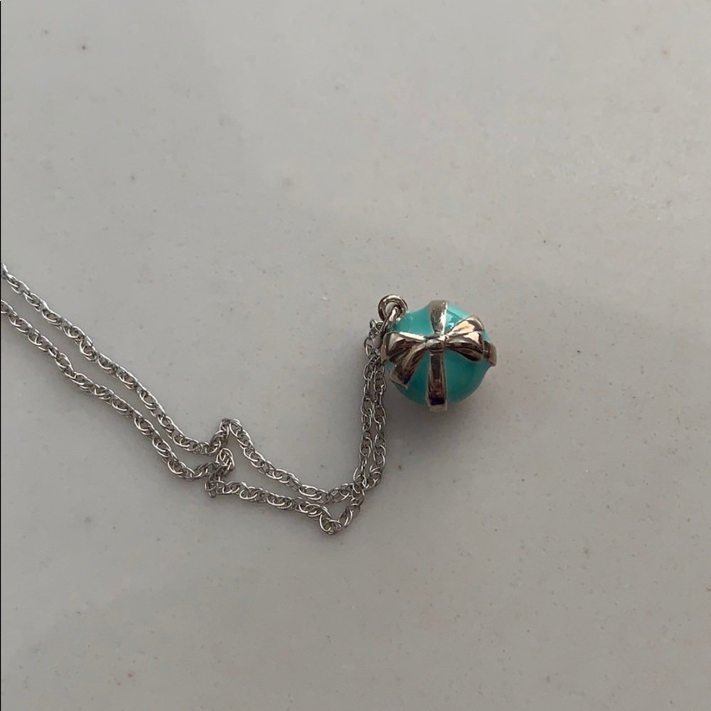 Tiffany blue cupcake necklace